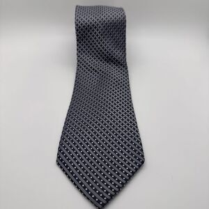 Michael Kors Sleek‎ Business Professional Gray/ Blue/White 100% Silk Long Tie